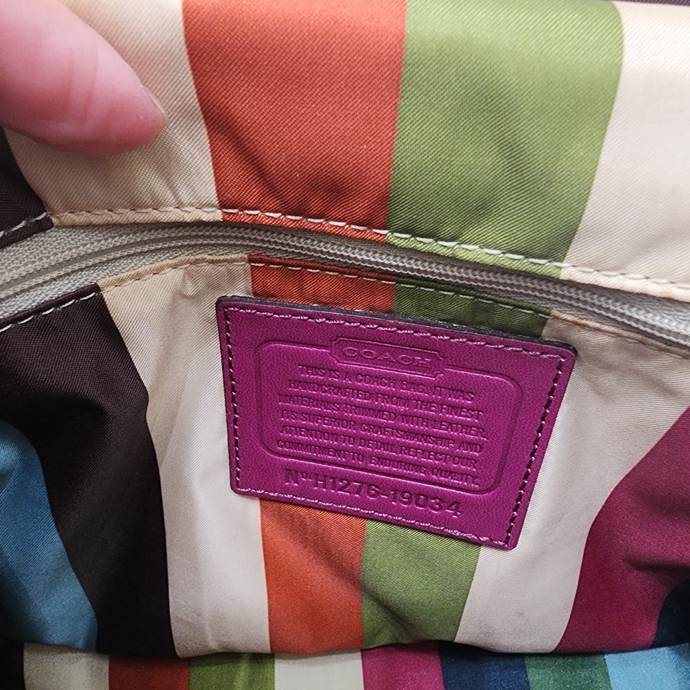 Coach Brown and Pink Signature Bag - Picture 6 of 10